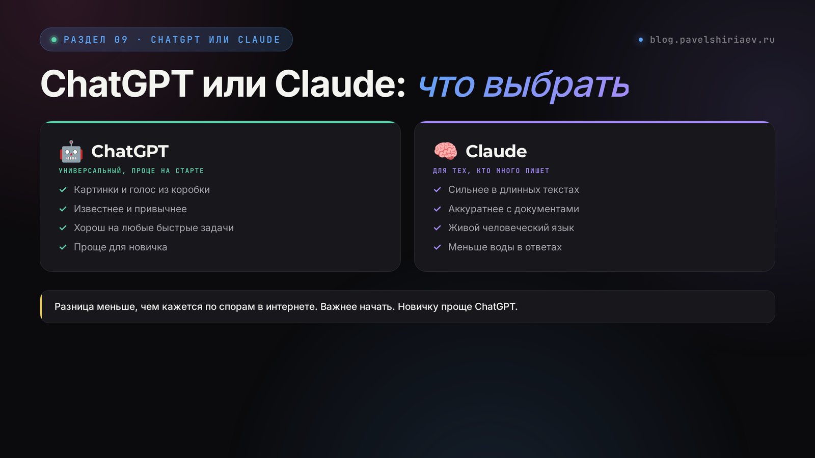ChatGPT или Claude: сравнение под задачи, цену и доступ из России