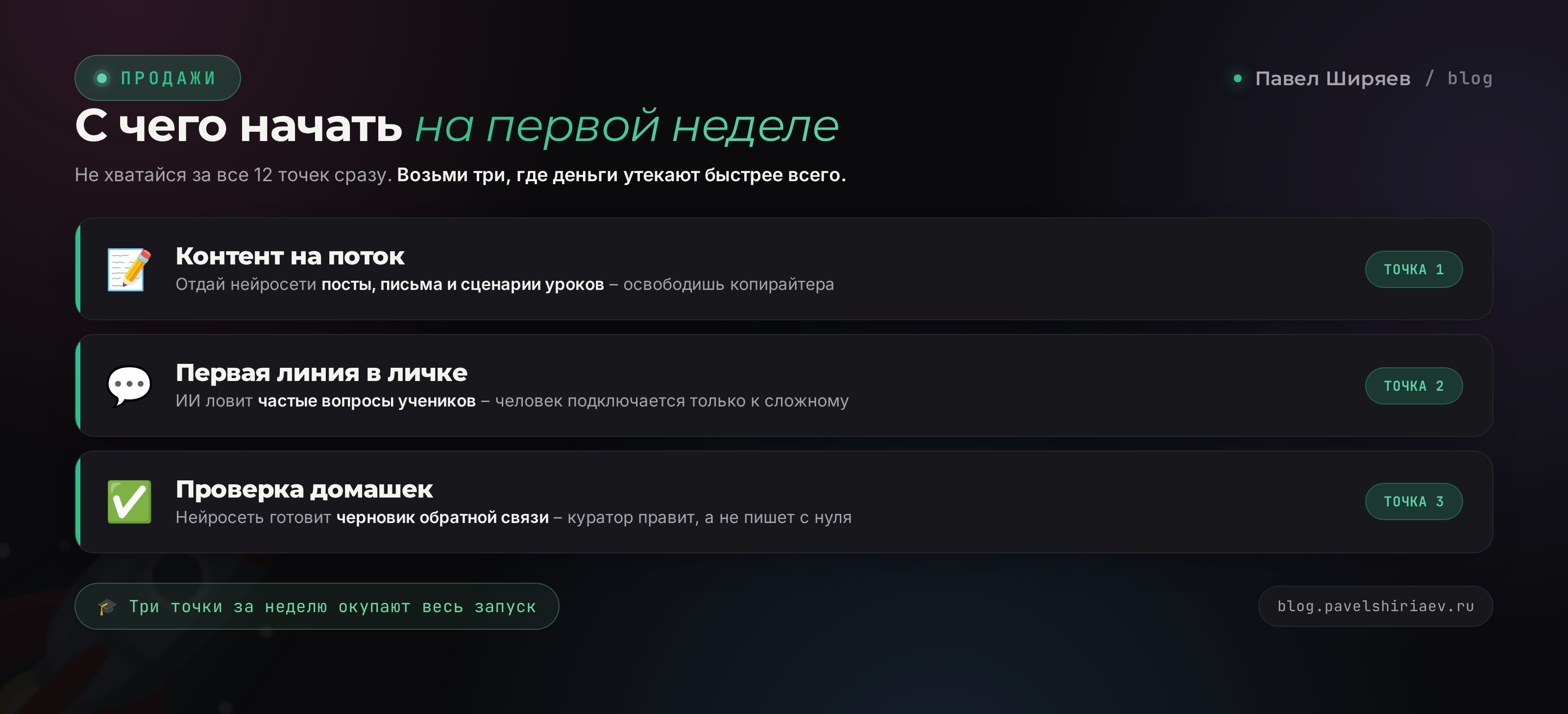 Чек-лист внедрения нейросетей в онлайн-школе